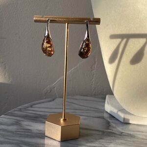 Elegant Amber Drop Earrings